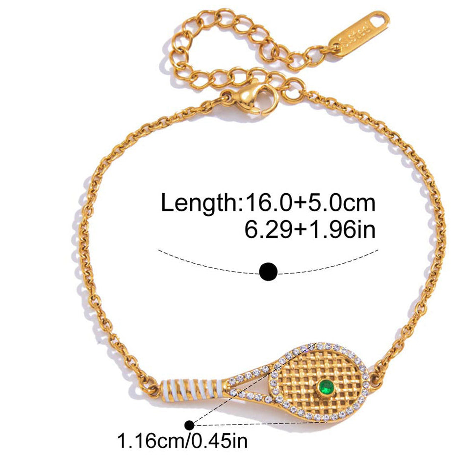 Gold Geometric Bracelet – Zircon Accents