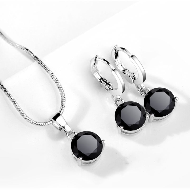 Crystal Pendant Set – Necklace & Earrings