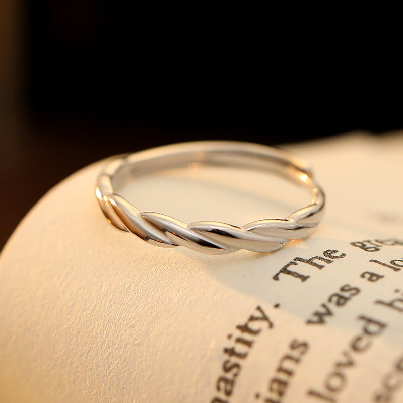 Twist Ring – Adjustable, S925 Sterling Silver