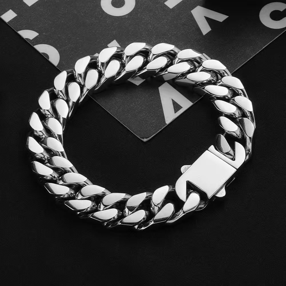 Men's Titanium Steel Geometric Jewelry Buckle Bracelet