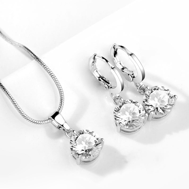 Crystal Pendant Set – Necklace & Earrings