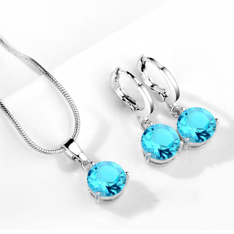 Crystal Pendant Set – Necklace & Earrings