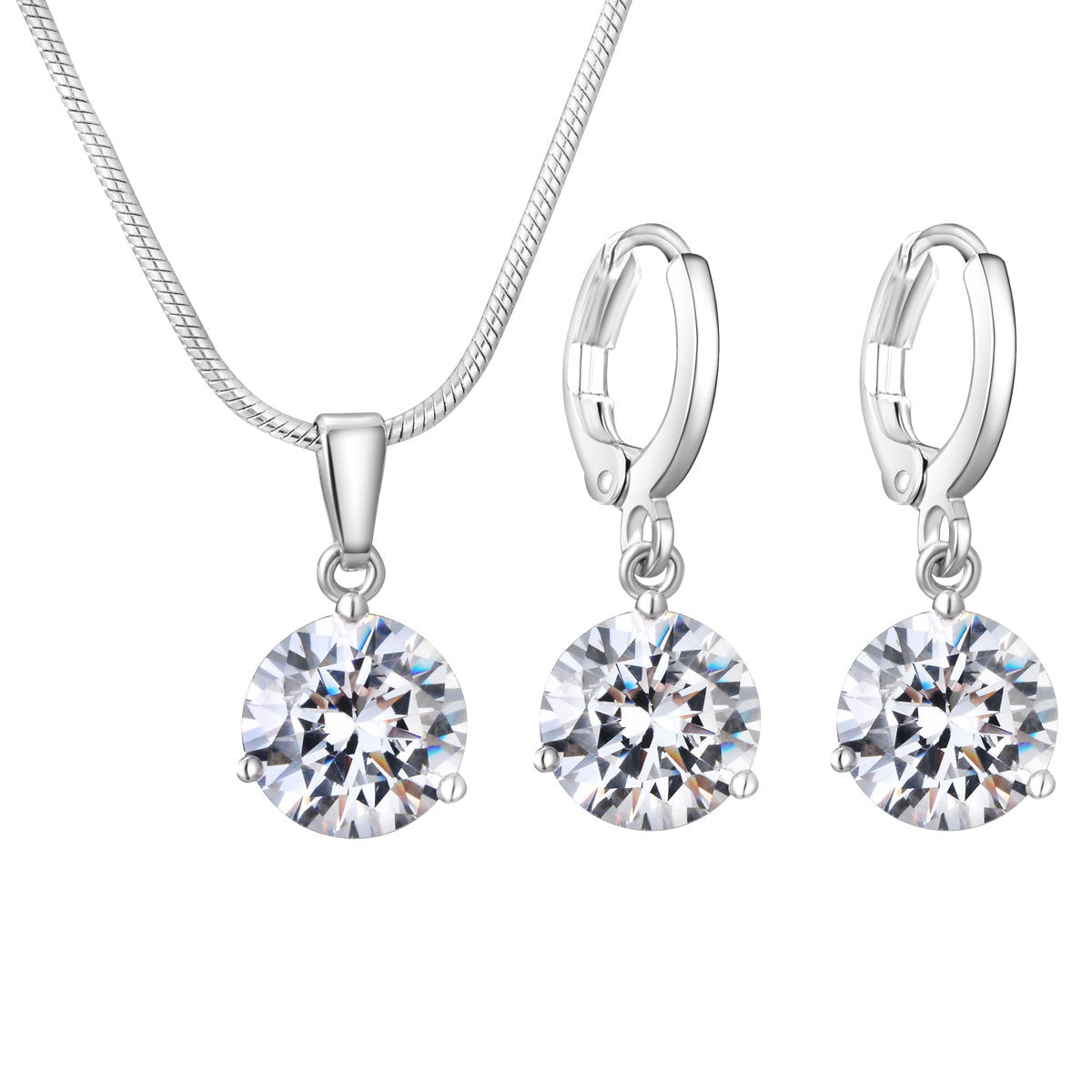 Crystal Pendant Set – Necklace & Earrings