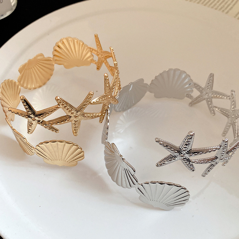 Metal Starfish Shell Bracelet Fashion Jewelry