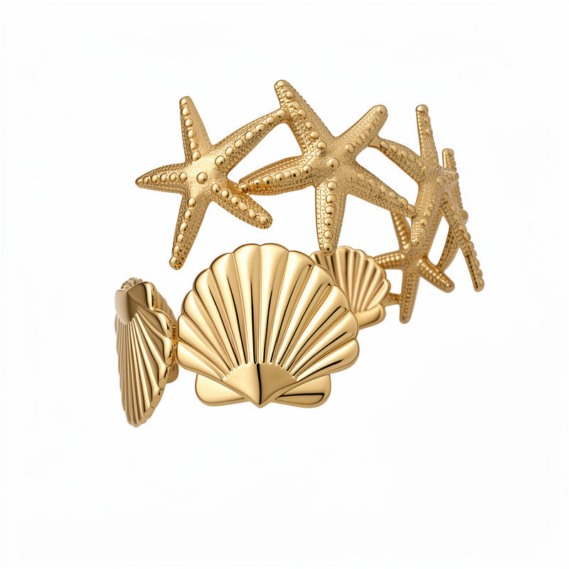 Metal Starfish Shell Bracelet Fashion Jewelry
