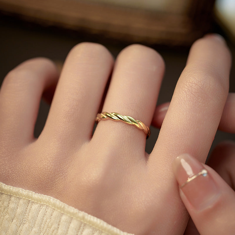 Twist Ring – Adjustable, S925 Sterling Silver