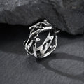 Thorn Band Ring — Antiqued Stainless Steel