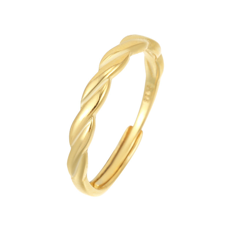 Twist Ring – Adjustable, S925 Sterling Silver