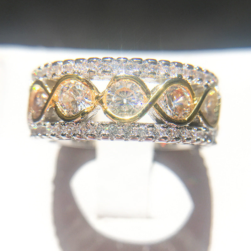 Two-Tone Wave Ring – Pavé Zircon