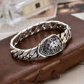 Lion Cuban Link Bracelet – Antiqued Finish