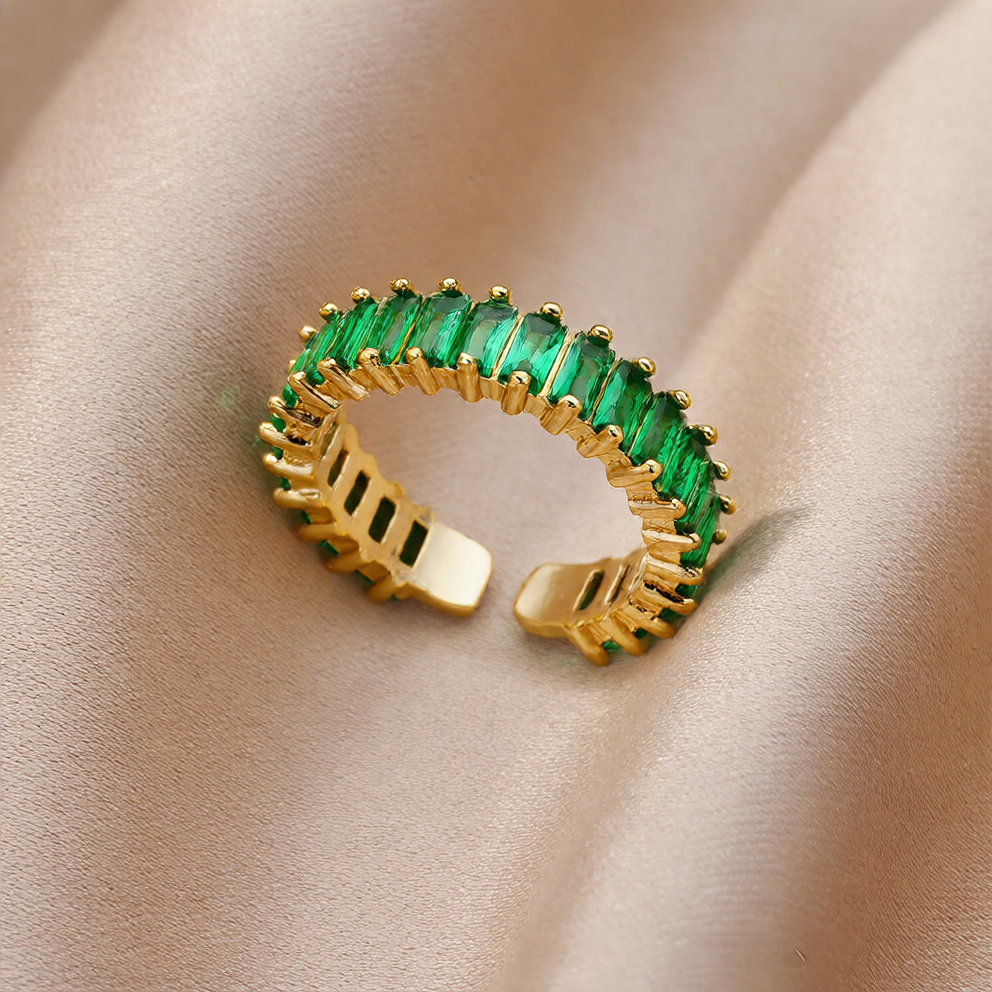 Square Pavé Ring — Adjustable