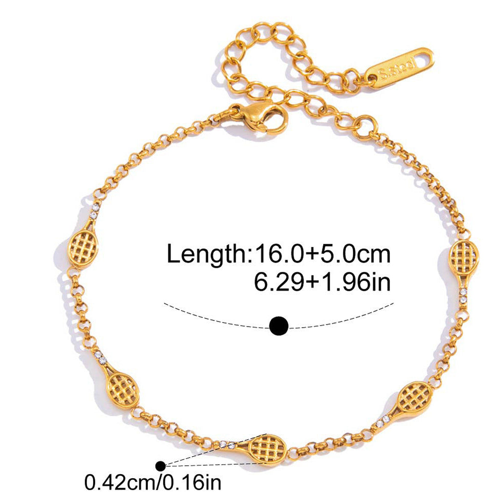 Gold Geometric Bracelet – Zircon Accents