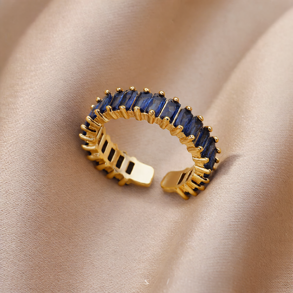 Square Pavé Ring — Adjustable