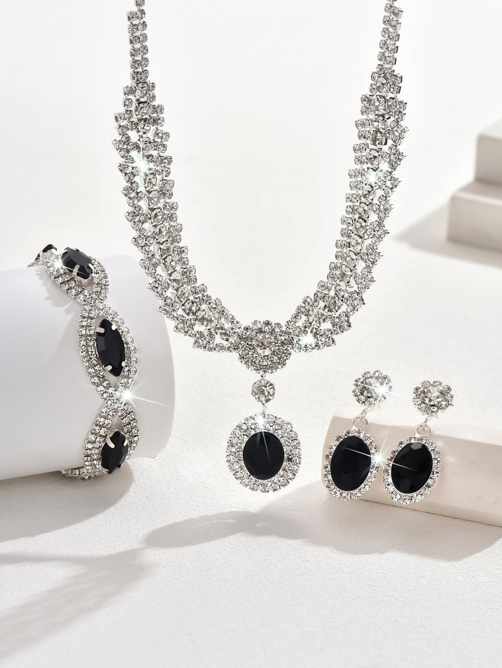 Crystal Jewelry Set – Necklace, Earrings & Bracelet