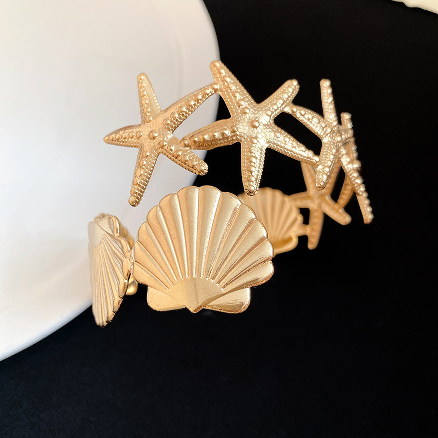 Metal Starfish Shell Bracelet Fashion Jewelry