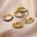 Square Pavé Ring — Adjustable