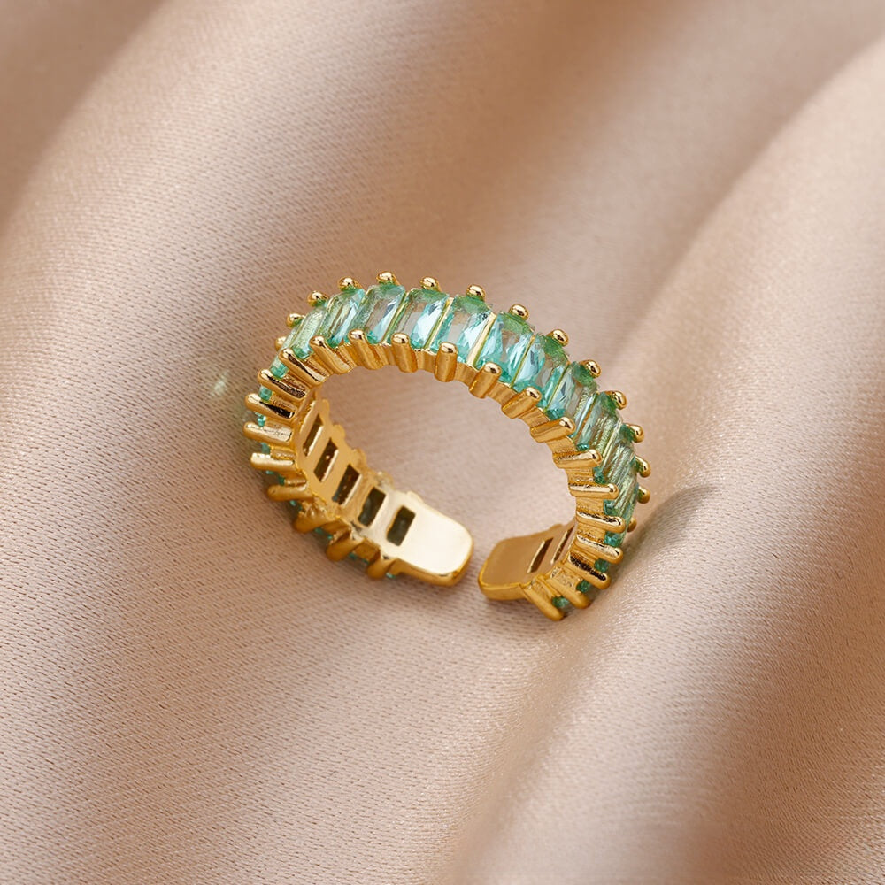 Square Pavé Ring — Adjustable
