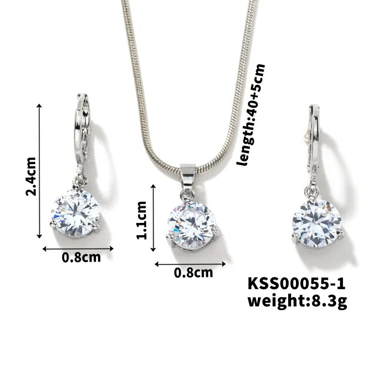 Crystal Pendant Set – Necklace & Earrings