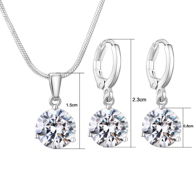 Crystal Pendant Set – Necklace & Earrings